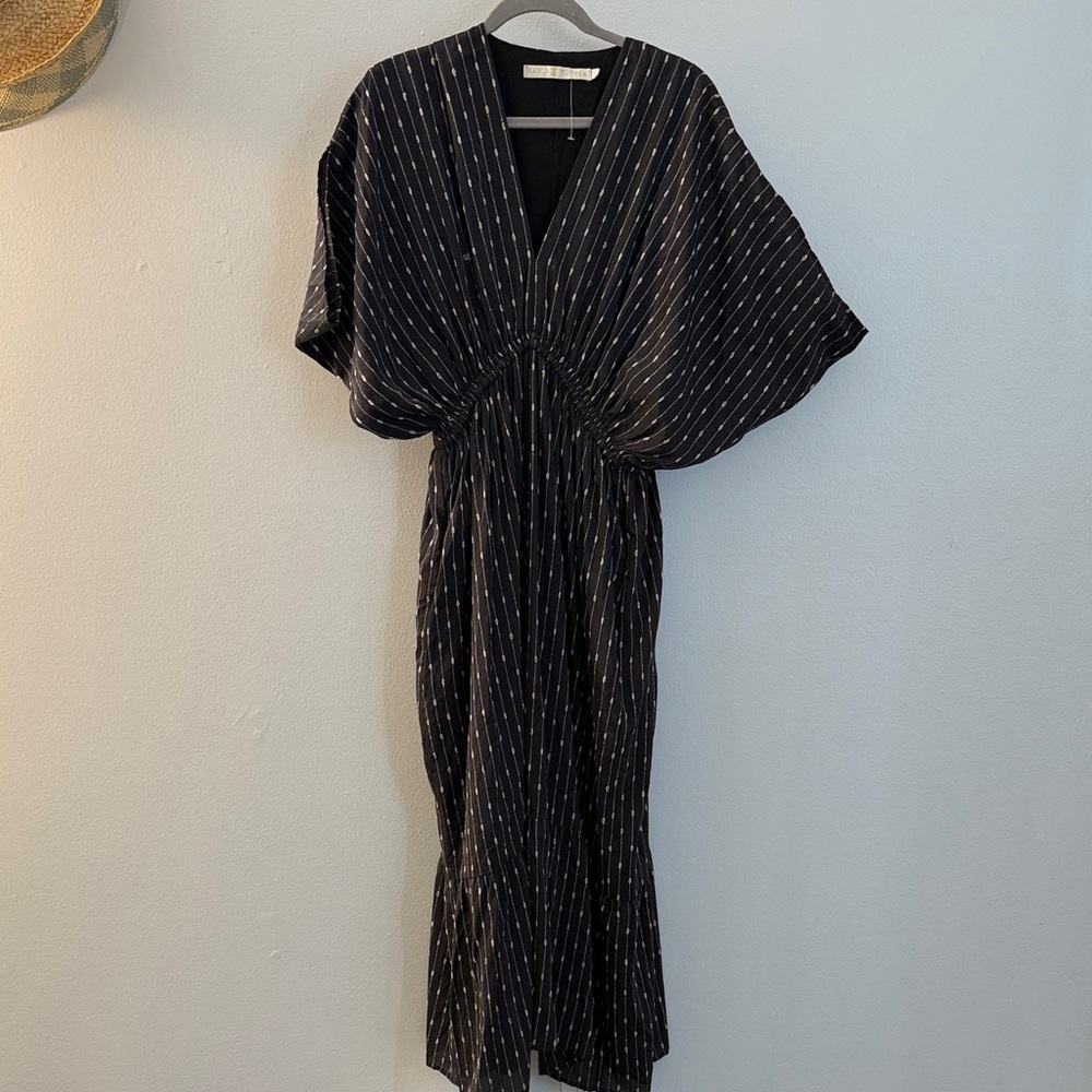 Marie Oliver Black and White Textured Venus Caftan